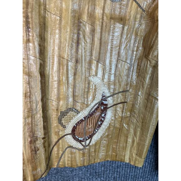 Vintage Womens Genuine Water Snakeskin Jacket Size 8 Tan Brown Made In England - Picture 4 of 15